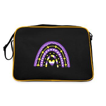 Non binaire Pride Boho Rainbow - Sac Retro - noir/or - Dos