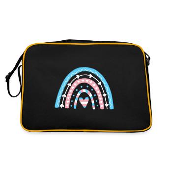 Transgender Pride Boho-Regenbogen - Retro Tasche - Schwarz/Gold - Hinten