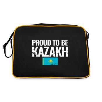 Fier d’être kazakh Kasachstan Kasachisch Kasache - Sac Retro - noir/or - Dos