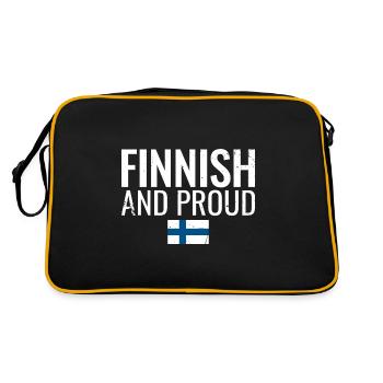 Finnish And Proud Finland Finnish Flag Finn - Retro Bag - black/gold - Back