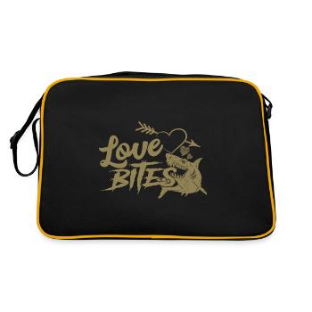 Requin Amour Morsure Coeur Drôle d’engouement - Sac Retro - noir/or - Dos