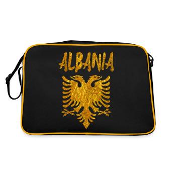 Albanien - Kosovo - Retro Tasche - Schwarz/Gold - Hinten
