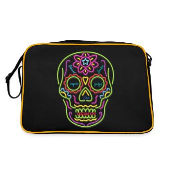 Coloré tête de mort néon design - Sac Retro - noir/or - Dos