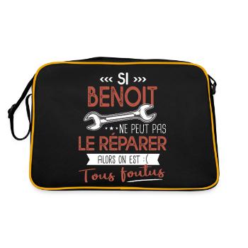Si Benoit ne peut pas le réparer on est foutus - Sac Retro - noir/or - Dos