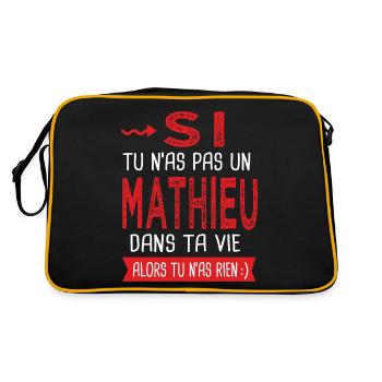 tu n as pas un Mathieu dans ta vie Cadeau Humour - Sac Retro - noir/or - Dos