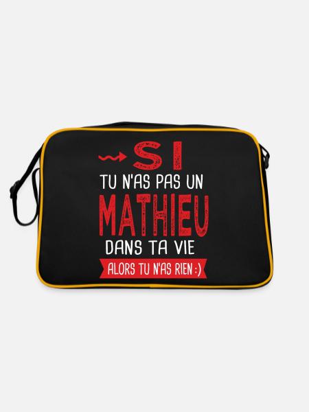 tu n as pas un Mathieu dans ta vie Cadeau Humour - Sac Retro - noir/or - Dos