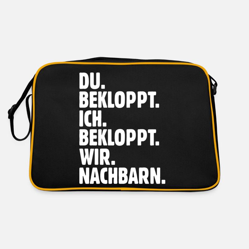Nachbar - Retro Tasche - Schwarz/Gold