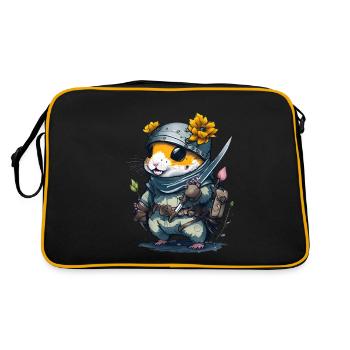 Mit diesem Design wirst du zum Ninja Hamster - Retro Tasche - Schwarz/Gold - Hinten