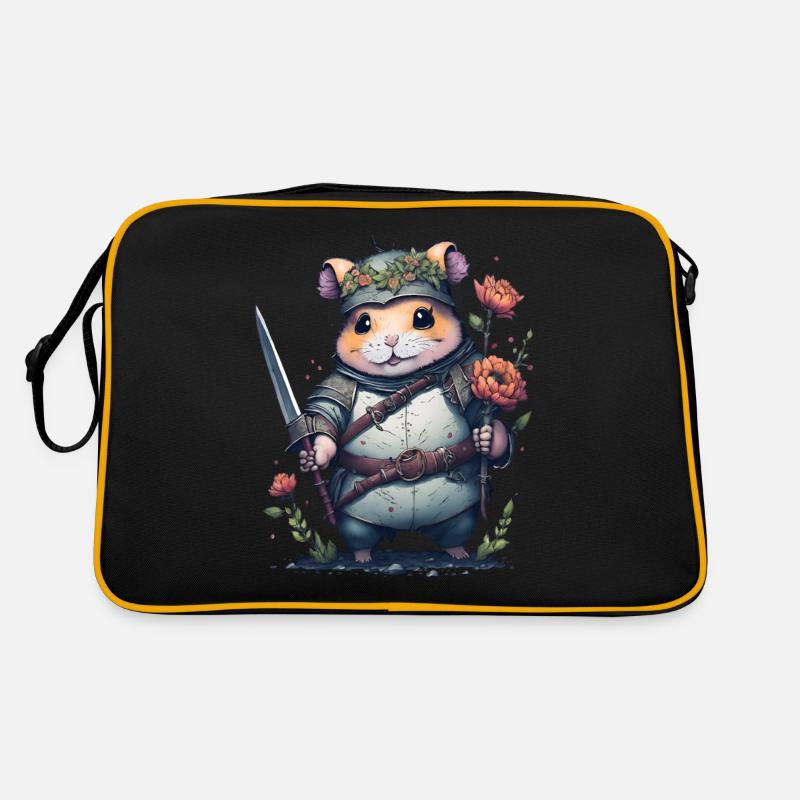 Hamster Samurai: Héros de hamster ninja - Sac Retro - noir/or