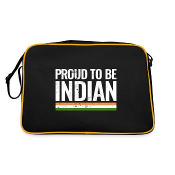 Proud To Be Indian Indian Flag India - Retro Bag - black/gold - Back