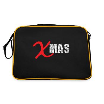 XMAS Weihnachten Cooles Design - Retro Tasche - Schwarz/Gold - Hinten