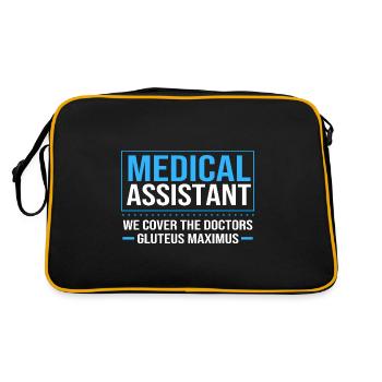 Medizin Mediziner MFA - Retro Tasche - Schwarz/Gold - Hinten