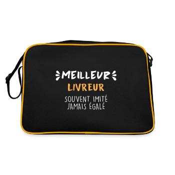 Super Delivery Man Humor Best Driver Delivery Man - Retro Bag - black/gold - Back
