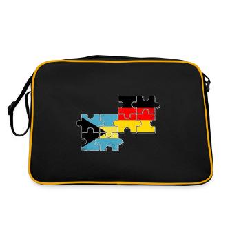 Bahamas Deutschland Bahamaer Deutscher - Retro Tasche - Schwarz/Gold - Hinten