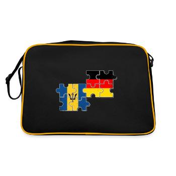 Barbados Deutschland Flagge - Retro Tasche - Schwarz/Gold - Hinten