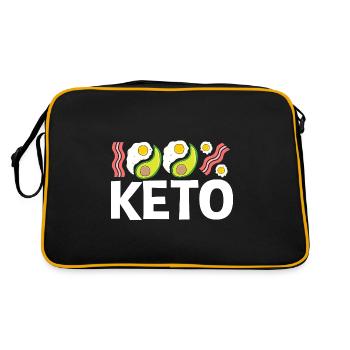Keto Diät - Retro Tasche - Schwarz/Gold - Hinten