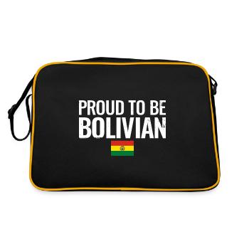 Fier d’être Bolivie Bolivie drapeau bolivien - Sac Retro - noir/or - Dos