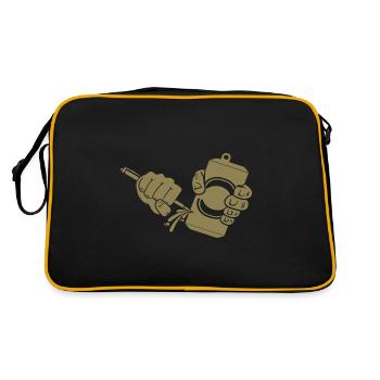 Bière, bière en canette, piercing en canette - Sac Retro - noir/or - Dos