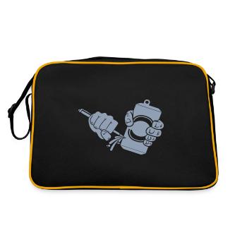 Bière, bière en canette, piercing en canette - Sac Retro - noir/or - Dos
