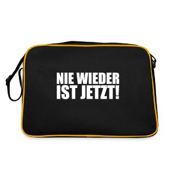 Never again is now - Retro Bag - black/gold - Back