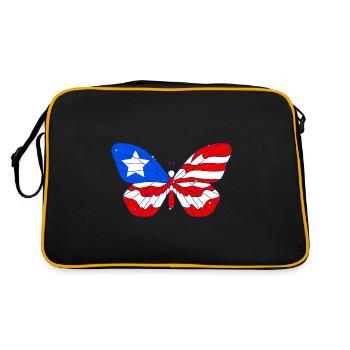 PR Flag Butterfly Heritage Puerto Rico - Retro Bag - black/gold - Back
