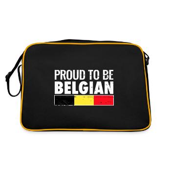 Fier d’être le drapeau belge belge - Sac Retro - noir/or - Dos