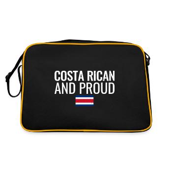 Costa Rican And Proud Costa Rica Flag - Retro Bag - black/gold - Back