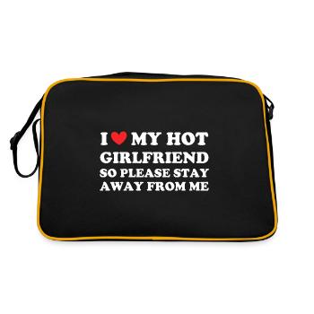 I Luv My Hot Girlfriend So Please Stay Away - Retro Bag - black/gold - Back