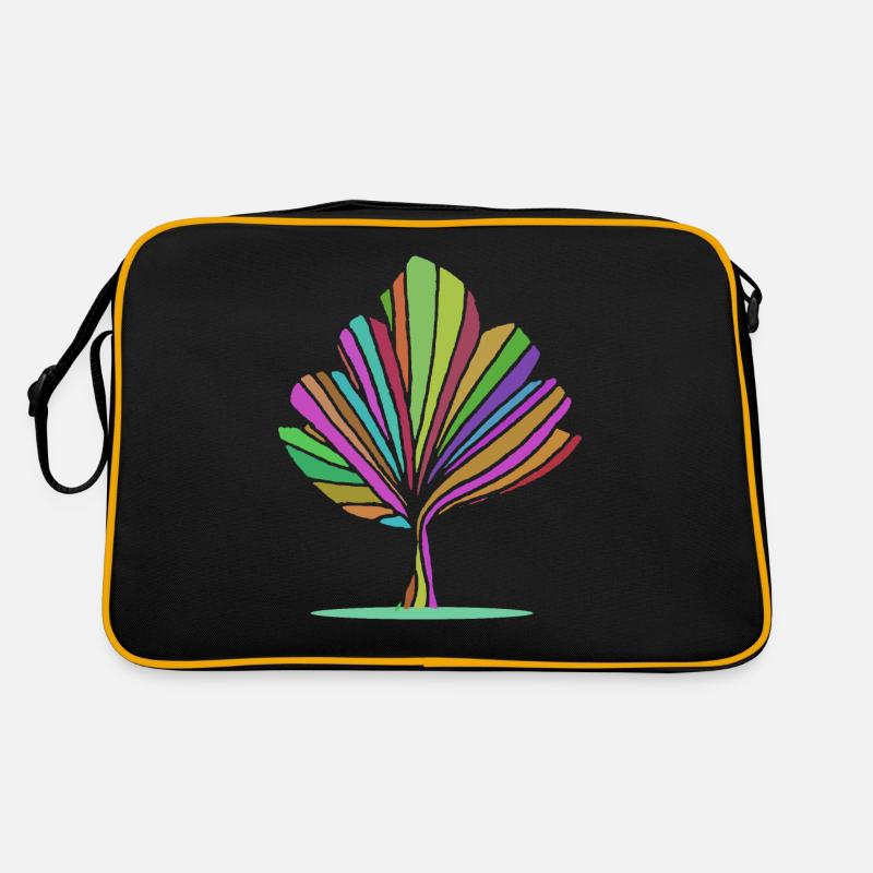Baum in Regenbogenfarben Retro Tasche