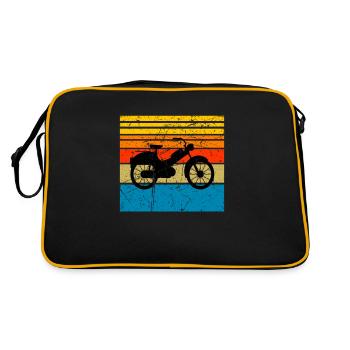 Mofa Moped Mofafahrer Mopedfahrer Mopeds Mokick - Retro Tasche - Schwarz/Gold - Hinten