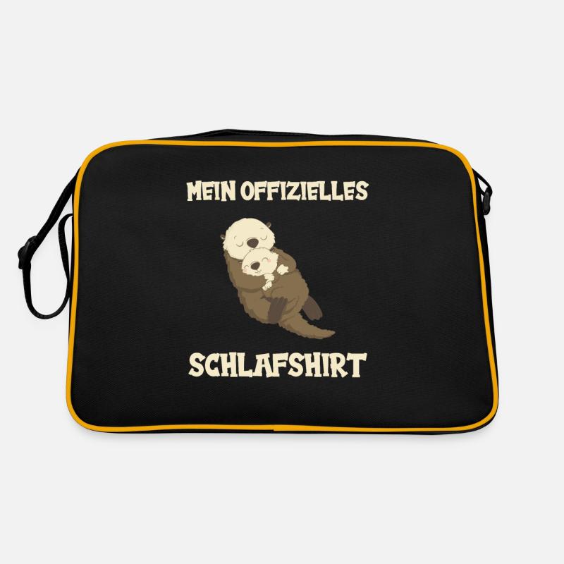Schlafender Otter Schlafshirt Retro Tasche