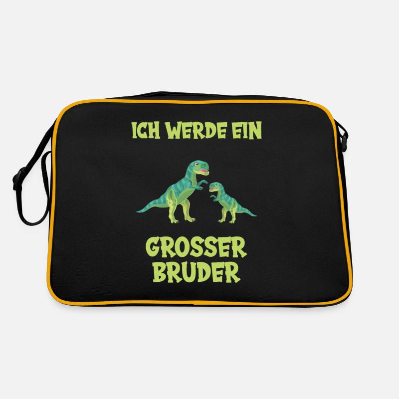 Ich werde großer Bruder - Retro Tasche - Schwarz/Gold