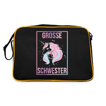 Große Schwester - Retro Tasche - Schwarz/Gold - Hinten