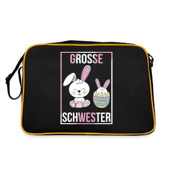 Große Schwester - Retro Tasche - Schwarz/Gold - Hinten