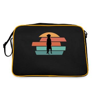 Meerkat Animal Africa Nature Meerkat Safari Zoo - Retro Bag - black/gold - Back
