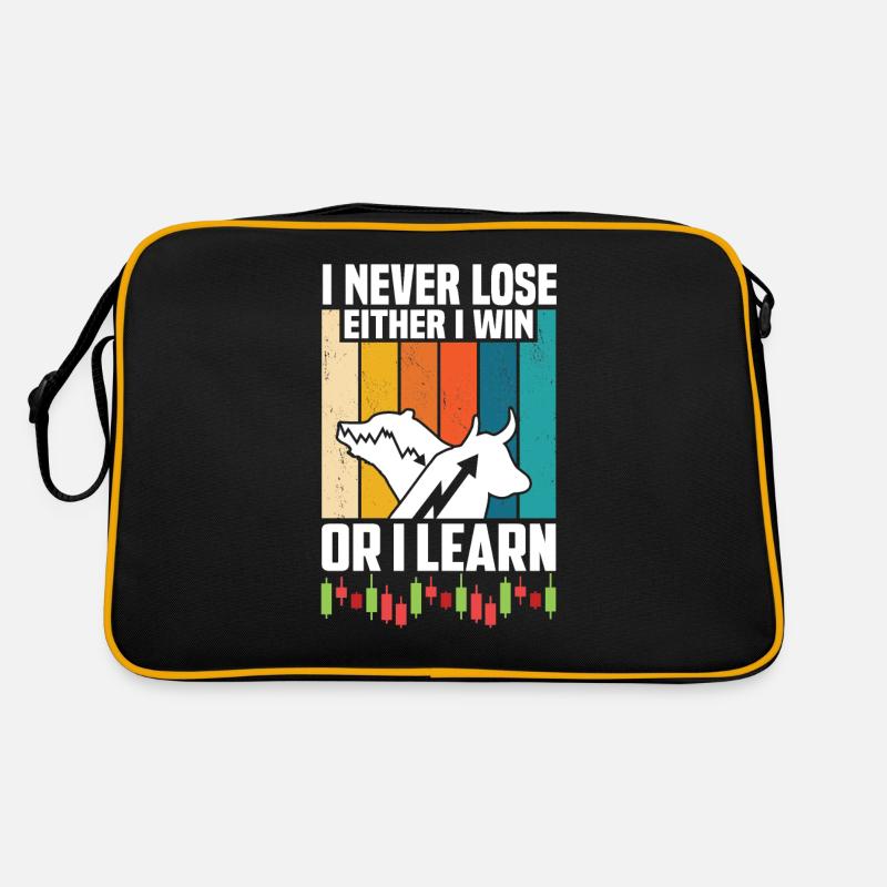 I NEVER LOSE EITHER I WIN OR I LEARN - Retro Bag - black/gold