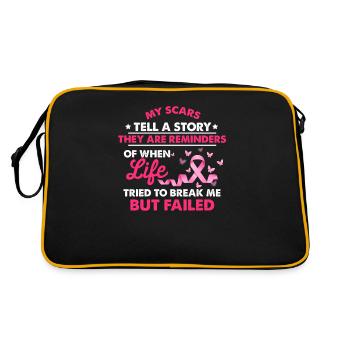 Meine Narben erzählen eine Geschichte wie ich - Retro Tasche - Schwarz/Gold - Hinten