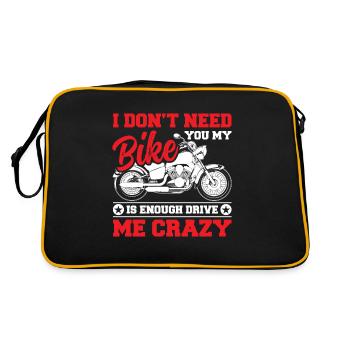 Je n’ai pas besoin de toi, ma moto suffit - Sac Retro - noir/or - Dos