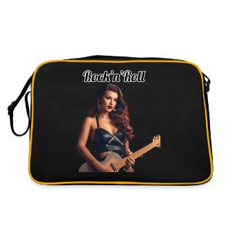 Pinup - Retro Tasche - Schwarz/Gold - Hinten