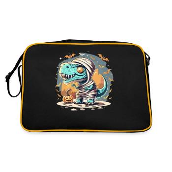 Tyrannosaurus Trex Halloween - Retro Tasche - Schwarz/Gold - Hinten