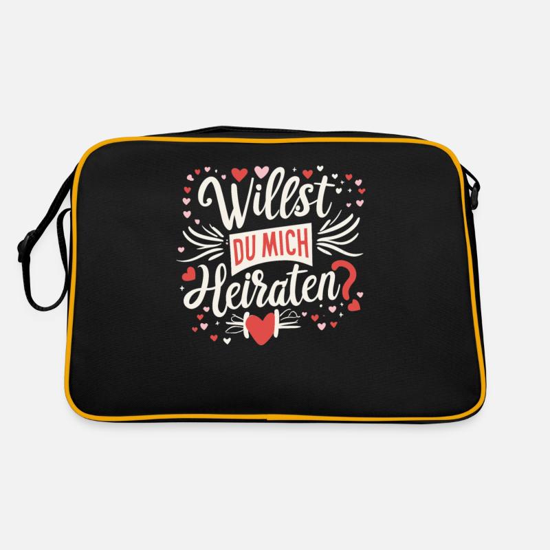 Willst du mich heiraten Retro Tasche