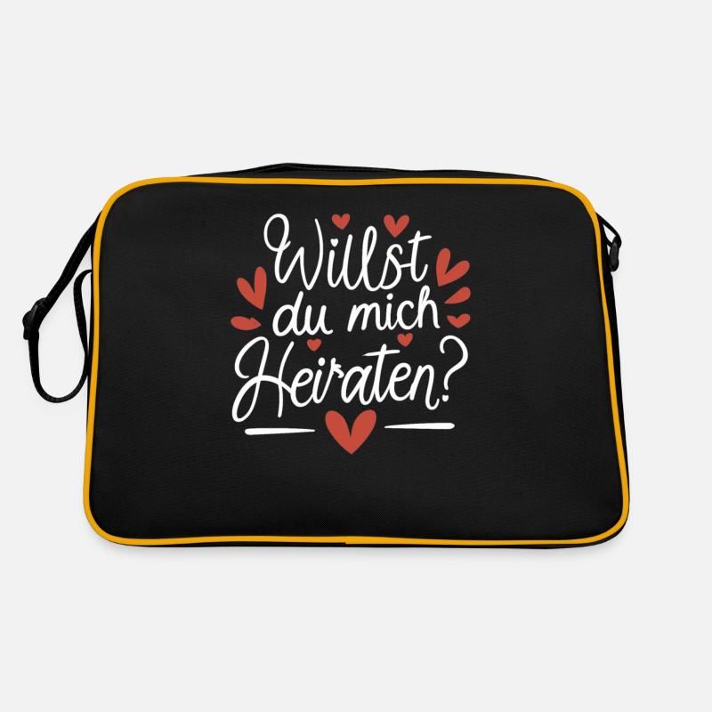 Willst du mich heiraten Retro Tasche