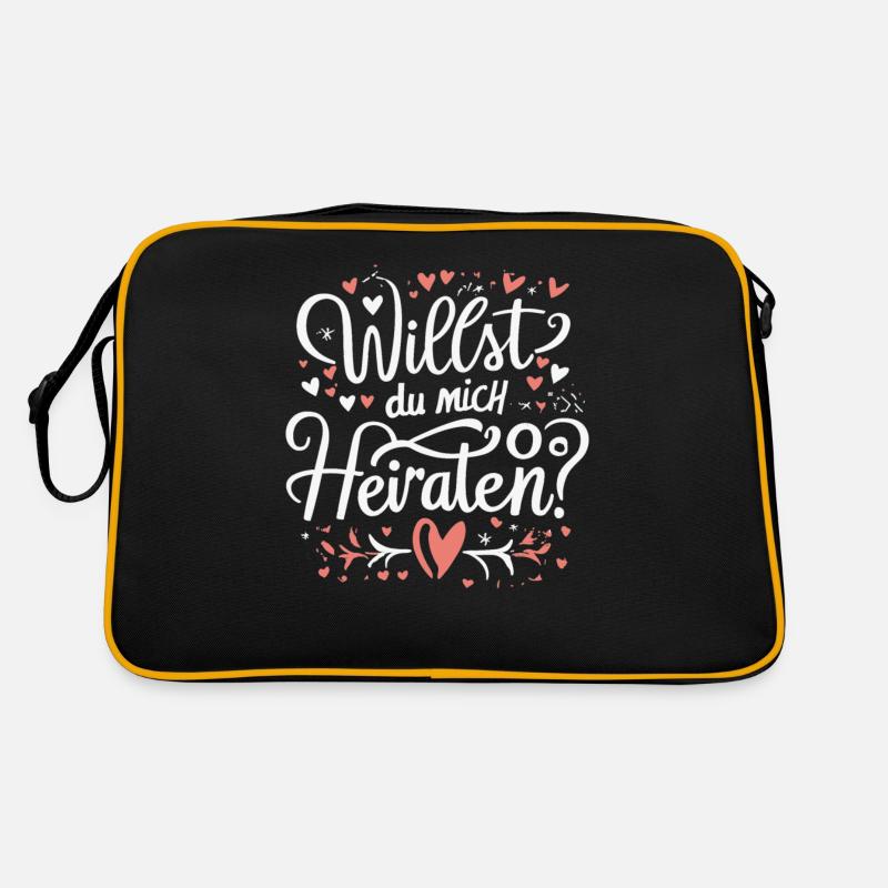 Willst du mich heiraten Retro Tasche