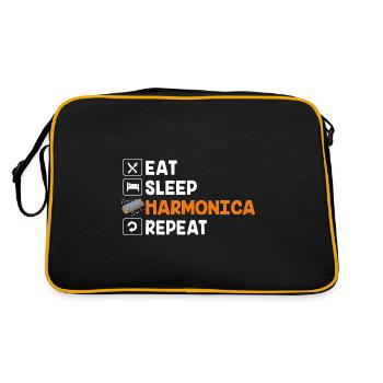 Harmonica Folk Music Folk Festival - Retro Bag - black/gold - Back