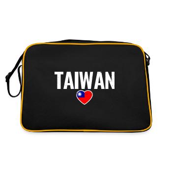 Taiwan Taiwanese Drapeau Taïwanais Taïwanais - Sac Retro - noir/or - Dos