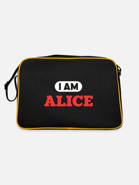 Alice Name Saying für stolze Alices - Retro Tasche - Schwarz/Gold - Hinten