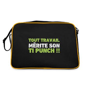 Humour Tout Travail Mérite Ti Punch - Sac Retro - noir/or - Dos