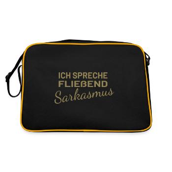 Ich spreche fließend Sarkasmus - Retro Tasche - Schwarz/Gold - Hinten