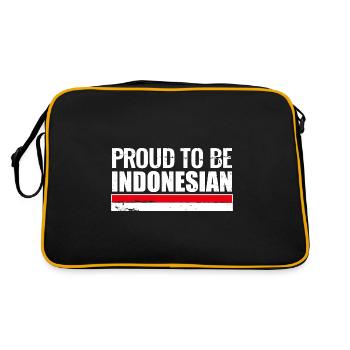 Fier d’être indonésien Indonésie Indonésien - Sac Retro - noir/or - Dos