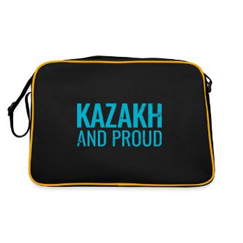 Kazakh et fier Kasachstan Kasachisch Kasache - Sac Retro - noir/or - Dos